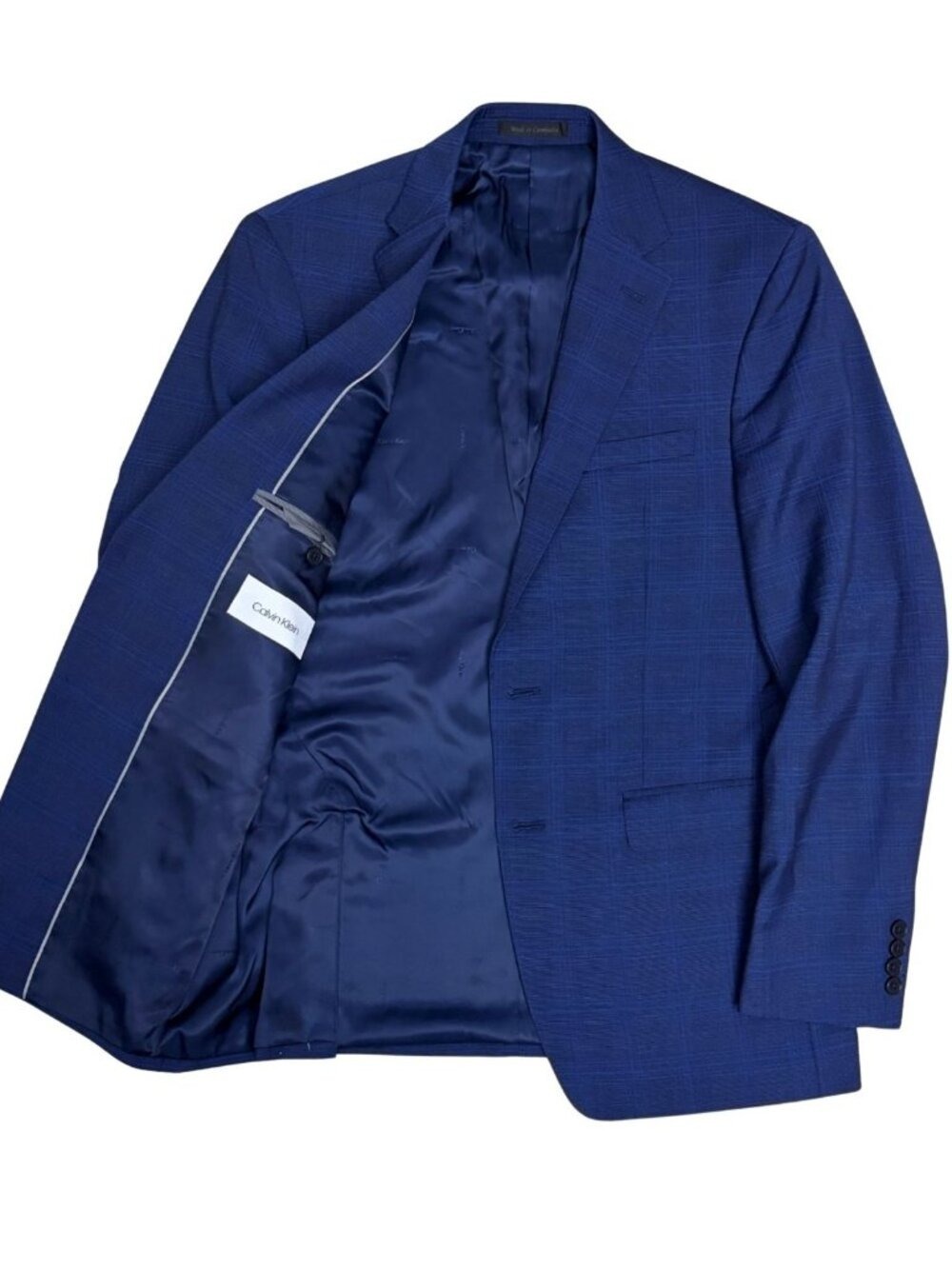 CALVIN KLEIN Blazer Sport Coat Luxury Designer Business Casual Blue Jacket 40R